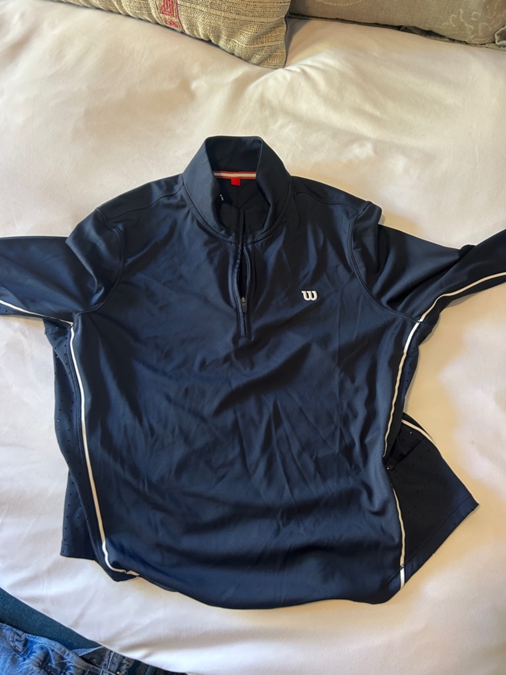 Wilson Navy Performance Quarter-Zip with White Piping
